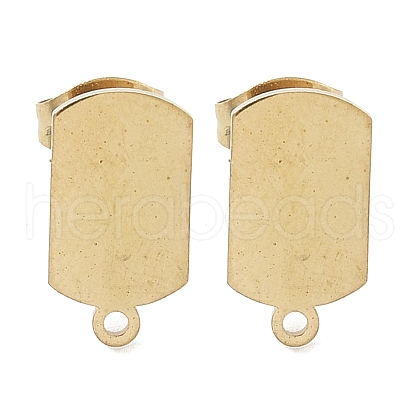 Oval Rectangle Ion Plating(IP) 304 Stainless Steel Stud Earring Findings STAS-I206-123G-1