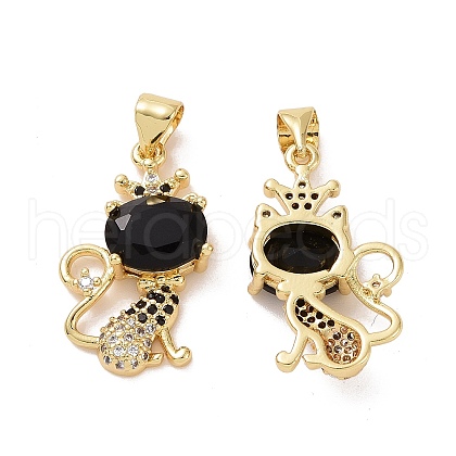 Brass Micro Pave Cubic Zirconia Pendants ZIRC-F134-20G-02-1