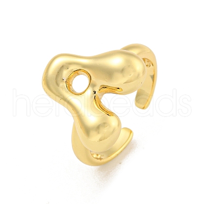 Brass Letter Open Cuff Rings for Women RJEW-G313-01A-G-1