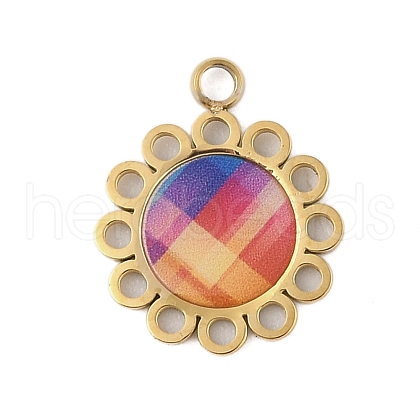 304 Stainless Steel Enamel Pendants STAS-P377-10G-A-1