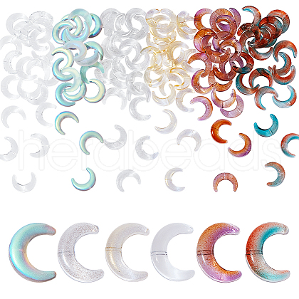 AHADERMAKER 120Pcs 6 Colors Transparent Glass Beads FIND-GA0004-17-1
