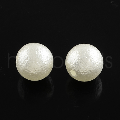 ABS Plastic Imitation Pearl Round Beads X-SACR-Q105-26B-1