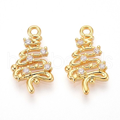 Brass Micro Pave Cubic Zirconia Pendants KK-N263-88G-1