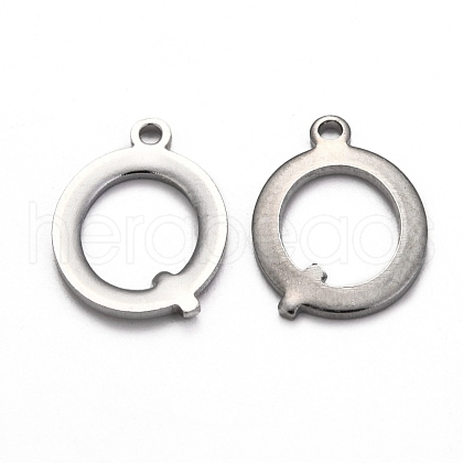 304 Stainless Steel Alphabet Charms STAS-H122-Q-P-1