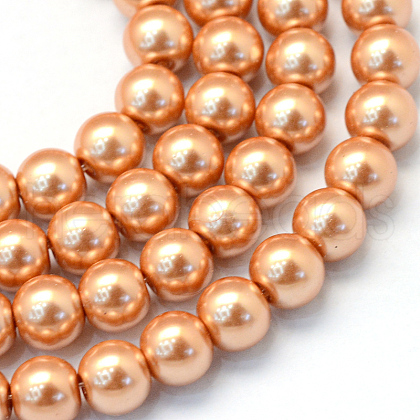 Baking Painted Pearlized Glass Pearl Round Bead Strands HY-Q003-4mm-33-1