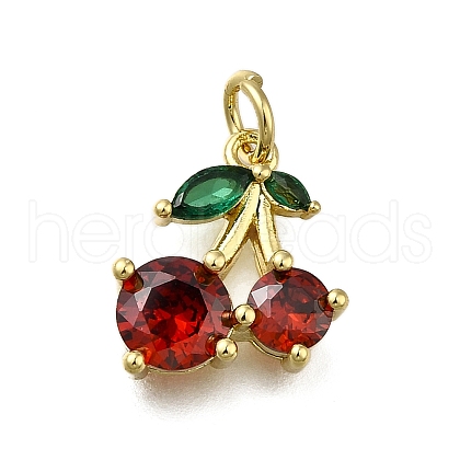 Brass Micro Pave Clear Cubic Zirconia Pendants ZIRC-I070-080G-1
