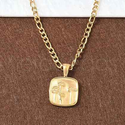 304 Stainless Steel Pendant Necklaces NJEW-H069-01A-G-1
