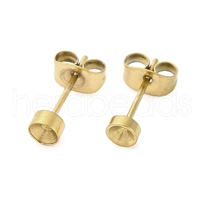 304 Stainless Steel Stud Earring Findings STAS-V003-09G-04-1