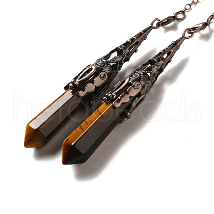 Natural Tiger Eye Dowsing Pendulum Big Pendants G-H285-06R-02-1