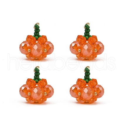 Halloween Theme Glass Seed Beads Pendants PALLOY-MZ00775-01-1