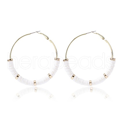 Bohemia Style Colorful Clay Beads Hoop Earrings JQ3310-5-1