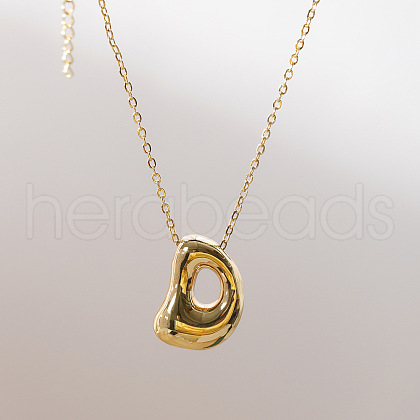 Brass Chunky Initial Pendant Necklaces WG97A63-04-1