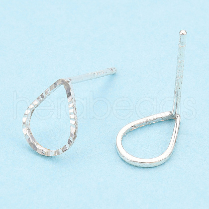 925 Sterling Silver Hollow Teardrop Stud Earrings STER-T005-08-1