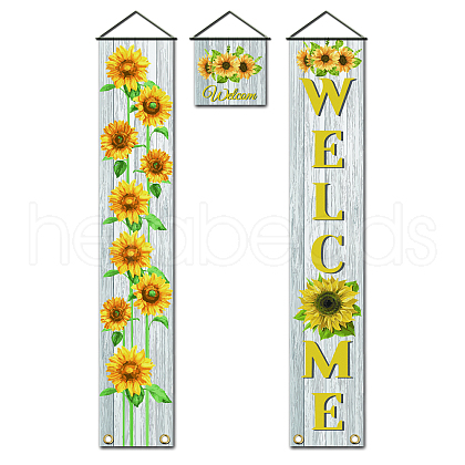 Polyester Hanging Sign for Home Office Front Door Porch Decorations HJEW-WH0023-007-1