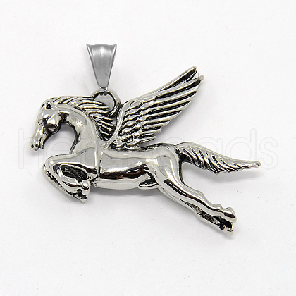 Retro Men's 304 Stainless Steel Big Pegasus Pendants STAS-O044-80-1