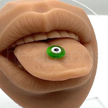 Evil Eye Acrylic with Stainless Steel Tongue Rings WGB59E4-01-1