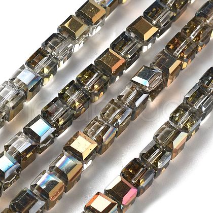 Electroplate Glass Beads Strands EGLA-H108-01A-HP02-1