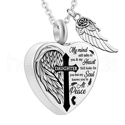 Heart and Wing Urn Ashes Pendant Necklace BOTT-PW0001-039C-1