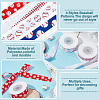 HOBBIESAY 4 Rolls 4 Styles Polyester Baseball Printed Grosgrain Ribbon OCOR-HY0001-17-5