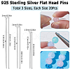 SUNNYCLUE 60Pcs 3 Styles 925 Sterling Silver Flat Head Pins STER-SC0001-28-2