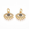 Brass Micro Pave Cubic Zirconia Charms KK-N257-23G-1
