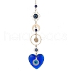 Blue Evil Eye Lampwork Pendant Decorations HJEW-JM01603-02-1