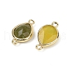 Natural Korean Jade Faceted Connector Charms G-L514-048P-06-2