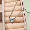 304 Stainless Steel Crystal Cubic Zirconia Heart Pendant Necklaces for Women NJEW-Z064-03P-3