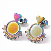 Ion Plating(IP) 304 Stainless Steel Stud Earring Findings EJEW-G338-02M-1