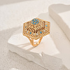Geometric Brass Micro Pave Cubic Zirconia Adjustable Finger Rings for Women DO6393-1-1