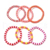 7Pcs 7 Style Polymer Clay Heishi Surfer Stretch Bracelets Set BJEW-SW00088-05-3