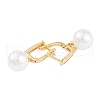 Rack Plating Brass Clear Cubic Zirconia ABS Pearl Earrings EJEW-S219-15G-06-2