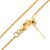 1mm Rack Plating Brass Cardano Chain Adjustable Slider Necklaces for Women Men MAK-L044-37G-2
