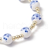 Electroplate Non-magnetic Synthetic Hematite Round Bead Strecth Bracelets for Women BJEW-JB11600-01-4