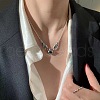 Alloy Colorful Rhinestone Angel Wing Heart Pendant Necklaces for Women FS-WGA620E-01-1