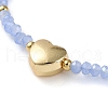 201 Stainless Steel Heart Pendant Necklace with Glass Beaded NJEW-Z029-02A-2