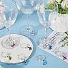 Butterfly Alloy Enamel Wine Glass Charms AJEW-SC0002-38-4