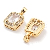 Brass with Clear Cubic Zirconia Charms KK-P271-25G-2