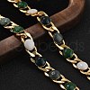 Flat Round Brass Enamel Curb Chains Bracelets for Women BJEW-B125-05G-2