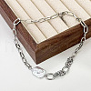 201 Stainless Steel & Nuggets Baroque Natural Keshi Pearl Link Chain Necklaces for Women FS-WGBF5BB-01-3