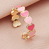 Heart Brass Enamel Cuff Rings for Women FS-WGCCE82-01-3