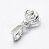 Anti-Tarnish Rhodium Plated 925 Sterling Silver Micro Pave Cubic Zirconia Pendant Bails STER-E053-27P-2