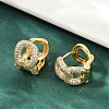Brass Clear Cubic Zirconia Dangle Earrings EJEW-Q016-04G-2