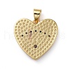 Brass Micro Pave Cubic Zirconia Pendants KK-G363-34G-3