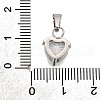 304 Stainless Steel Micro Pave Cubic Zirconia Pendants STAS-B086-13P-04-3