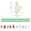 SUPERFINDINGS 60Pcs 10 Styles Natural & Synthetic Mixed Gemstone Pendants KK-FH0007-39-2