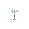 Horse Eye 304 Stainless Steel Pink Cubic Zirconia Eyebrow Curved Barbell Rings WG9A661-10-1