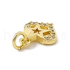 Brass Micro Pave Clear Cubic Zirconia Charms ZIRC-F132-70G-3