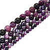 4 Strands 4 Style Natural Striped Agate/Banded Agate Bead Strands G-TA0001-35-12