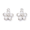Rack Plating Brass Cubic Zirconia Charms ZIRC-C026-12P-1